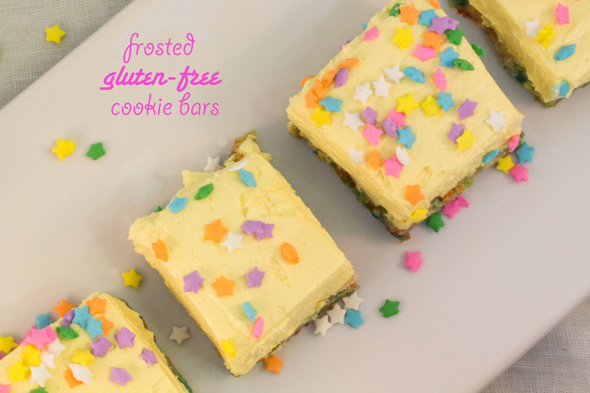 Frosted Gluten-Free Cookie Bars | Hugs ‘n Kitchen