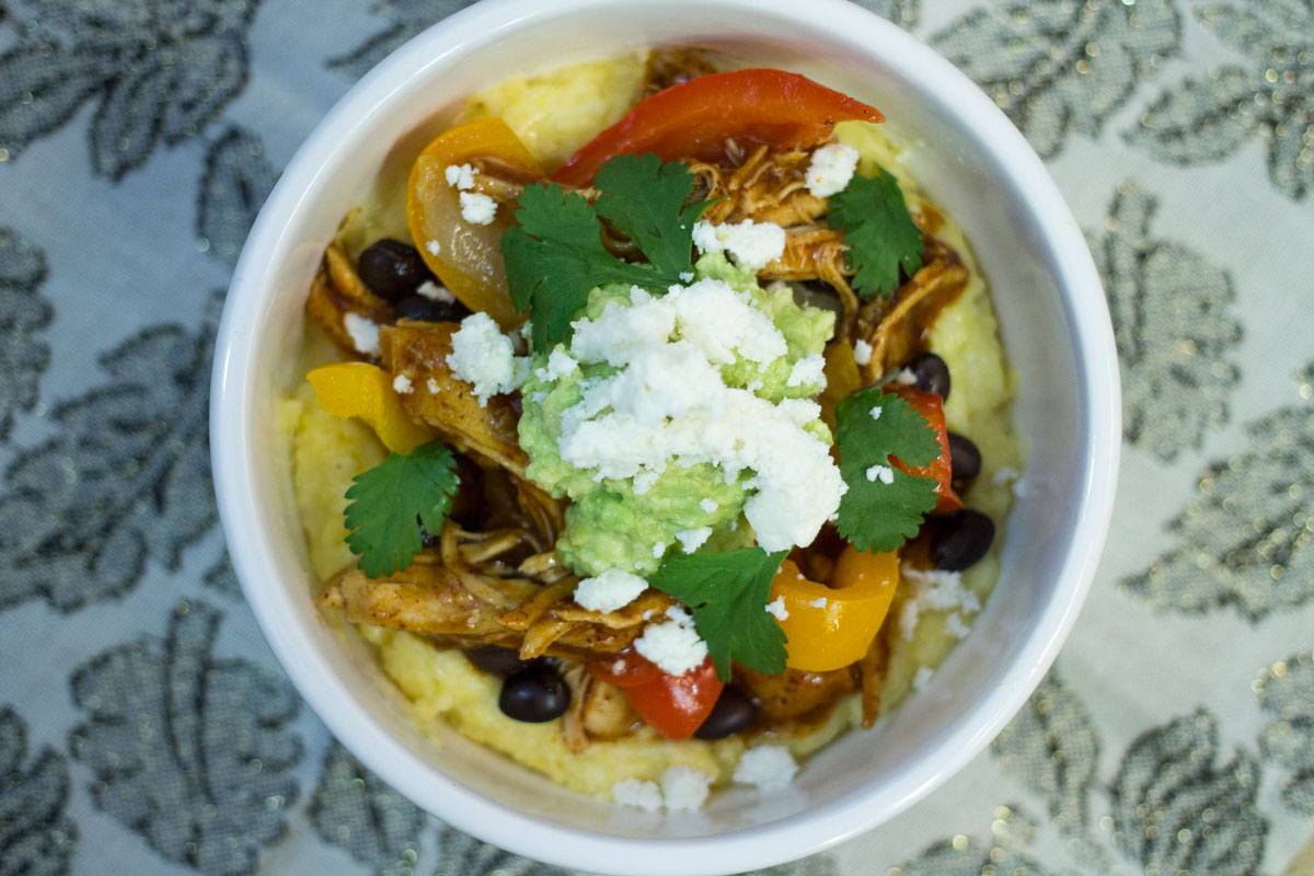 Chicken Enchilada Bowls with Cheesy Polenta | Hugs ‘n Kitchen